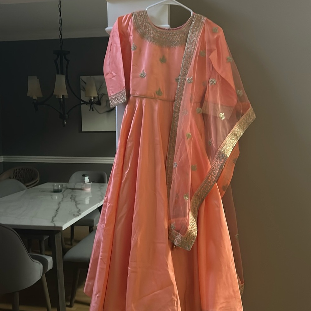 Indian dress wedding gown.peach color